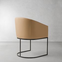 Bradley Upholstered Curved Back Dining Armchair, Taupe