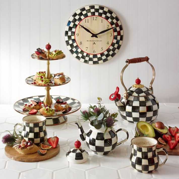 Mackenzie-Childs Whistling Courtly Check Tea Kettle | Williams Sonoma