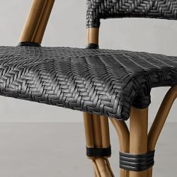 Parisian Bistro Woven Dining Side Chair, Black