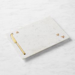 Honeycomb Marble Cheese Board with Cheese Knives