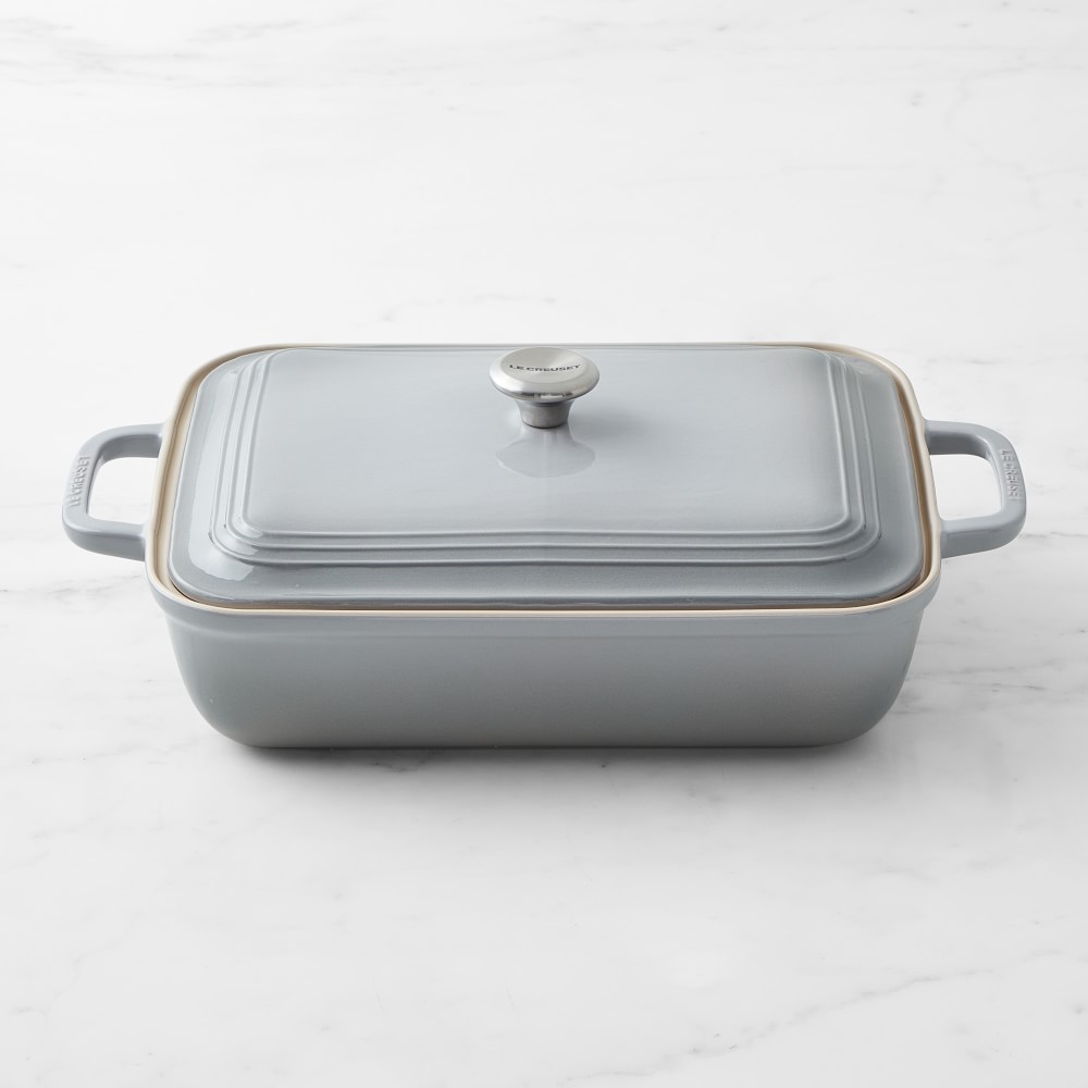 Le Creuset San Francisco Stoneware Rectangular Covered Baker, 4-Qt. - 4-Qt., French Grey