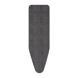 Ironing Board Cover D, 53 x 18 in (135 x 45 cm) - Cover Cotton, 0.3 in (8 mm) Foam, Denim Black