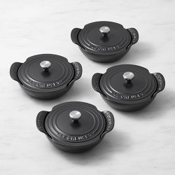Le Creuset Gourmand Enameled Cast Iron Covered Braiser 4-Piece Set, 1/3-Qt., Matte Black