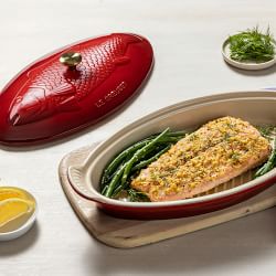 Le Creuset Stoneware Oval Fish Baker, 1 3/4 Qt.