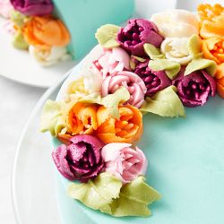 Spring Flower Two-Layer Chocolate Cake, Serves 5-6