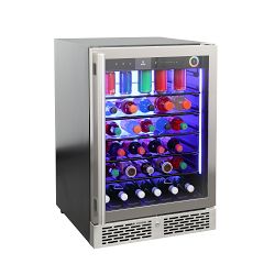 Vinoglow Backlit Undercounter Glass Beverage Cooler