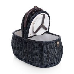 Evening Picnic Basket with Service for Two, Black