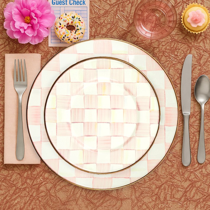 MacKenzie-Childs Rosy Check Enamel Salad Plate | Williams Sonoma MacKenzie-Childs Rosy Check Enamel Salad Plate | Williams Sonoma