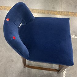 OPEN BOX: Saratoga Dining Curved Back Counter Stool, Performance Velvet, Lapis, Nutmeg