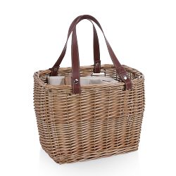 Terrabella Handwoven Picnic Basket Set for 2, Beige