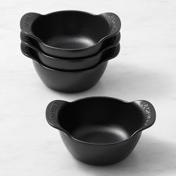 Le Creuset Gourmand Enameled Cast Iron Cocotte 4-Piece Set, 1/3-Qt., Matte Black