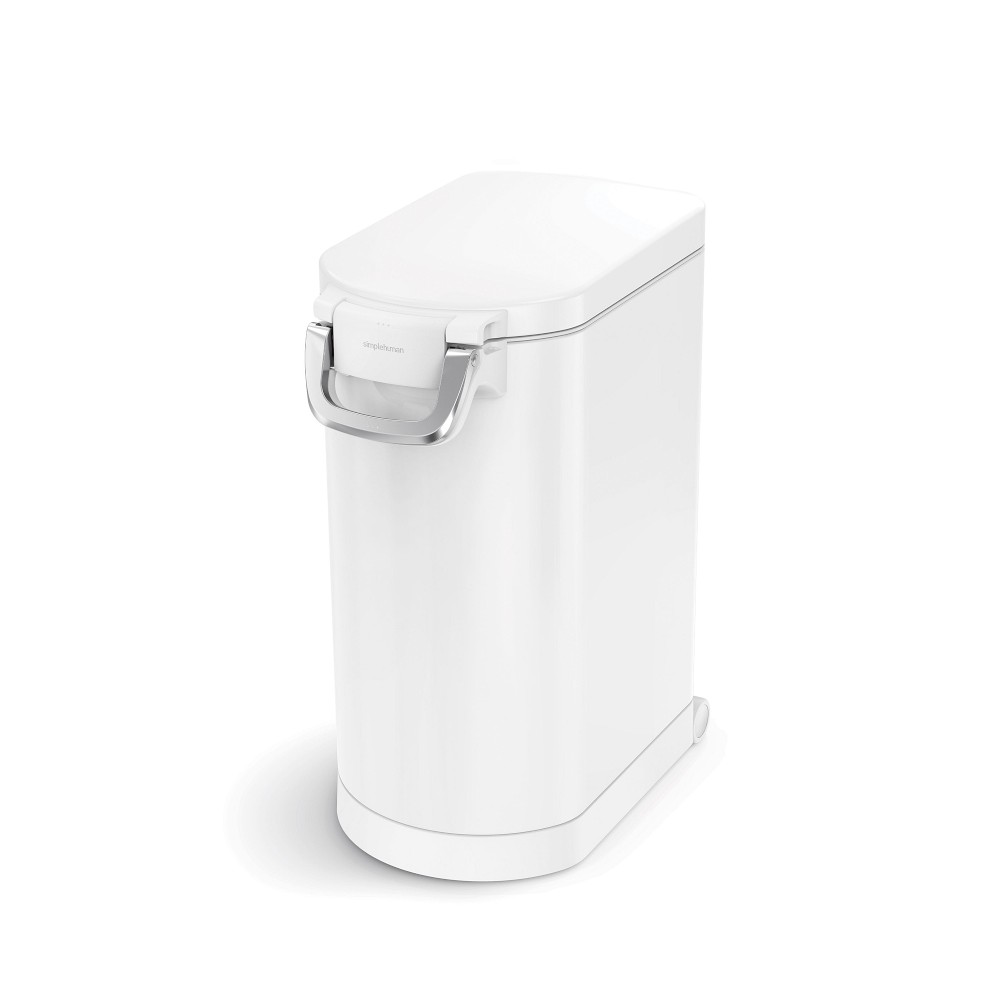 simplehuman™ Stainless Steel Pet Food Container - white steel