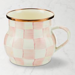 MacKenzie-Childs Rosy Check Enamel Mug