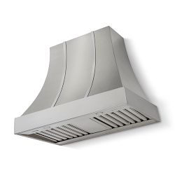 La Cornue CornuFé 90 Cascade Hood, 36x30, Stainless Steel with Satin Chrome