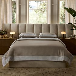 Kennedy Extra Wide Channel-Tufted Upholstered Bed &amp; Headboard