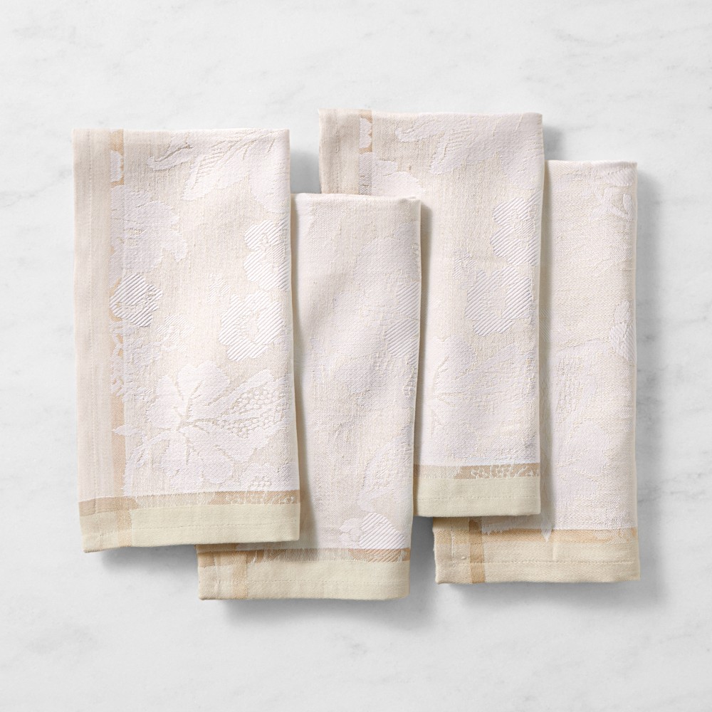 Filomena Jacquard Napkins, Set of 4 - Set of 4, White