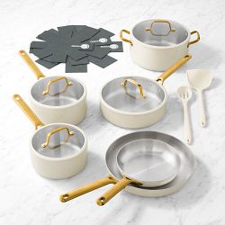 GreenPan™ Reserve Pro Stainless-Steel Color Series 10-Piece Cookware Set, Cream