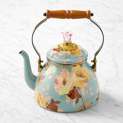 MacKenzie-Childs Slate Wild Rose Tea Kettle, 2-Qt.
