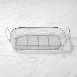Outdoor Stainless-Steel Mesh Roasting Basket Grill Pan