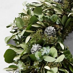 Jeff Leatham x Williams Sonoma Sonoma Winter Live Wreath &amp; Garland