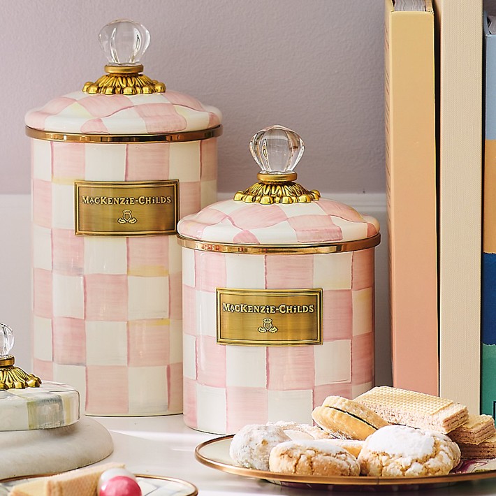 MacKenzie-Childs Rosy Check Canister | Williams Sonoma