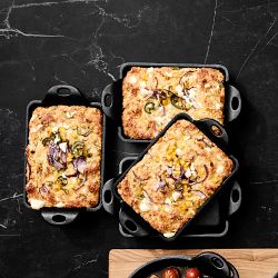 Lodge Seasoned Cast Iron Mini Rectangular Server, Set of 4