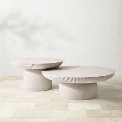 Livia Outdoor Fiberstone Nesting Coffee Tables (36"-72")