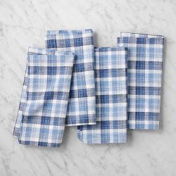 Tonal Plaid Napkins, Set of 4, Blue