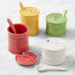 Figural Condiment Jars, Set of 4