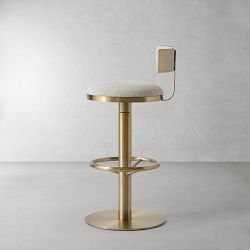 Larkin Upholstered Pedestal Counter &amp; Bar Stool