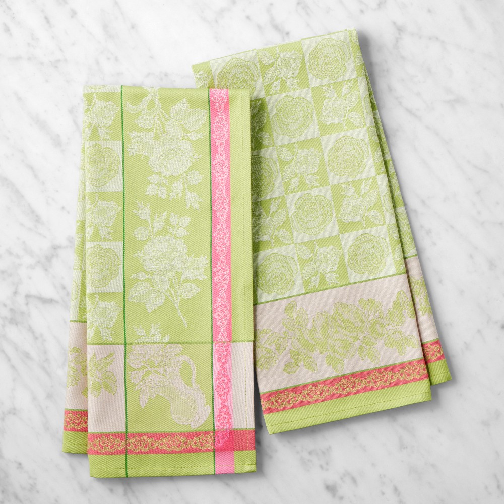 Bright Jacquard Towels, Set of 2 - Set of 2, Rose
