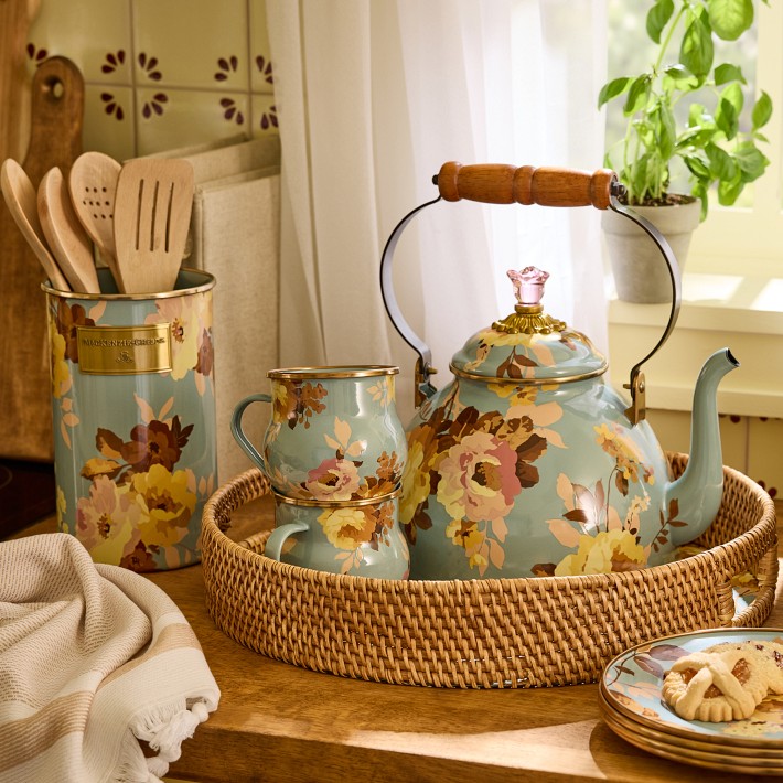 MACKENZiE 廃盤　マッケンジーチャイルズ 花柄　まとめ売りセット MacKenzie-Childs Wild Rose Slate Collection | Williams Sonoma