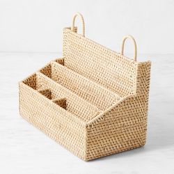 Hold Everything Rattan Hanging Mail Basket