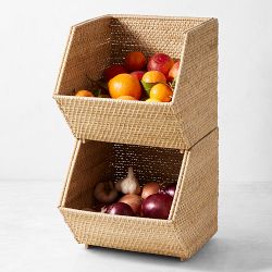 Hold Everything Rattan Stackable Bins