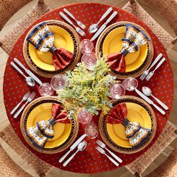 Sicily Red Round Tablecloth
