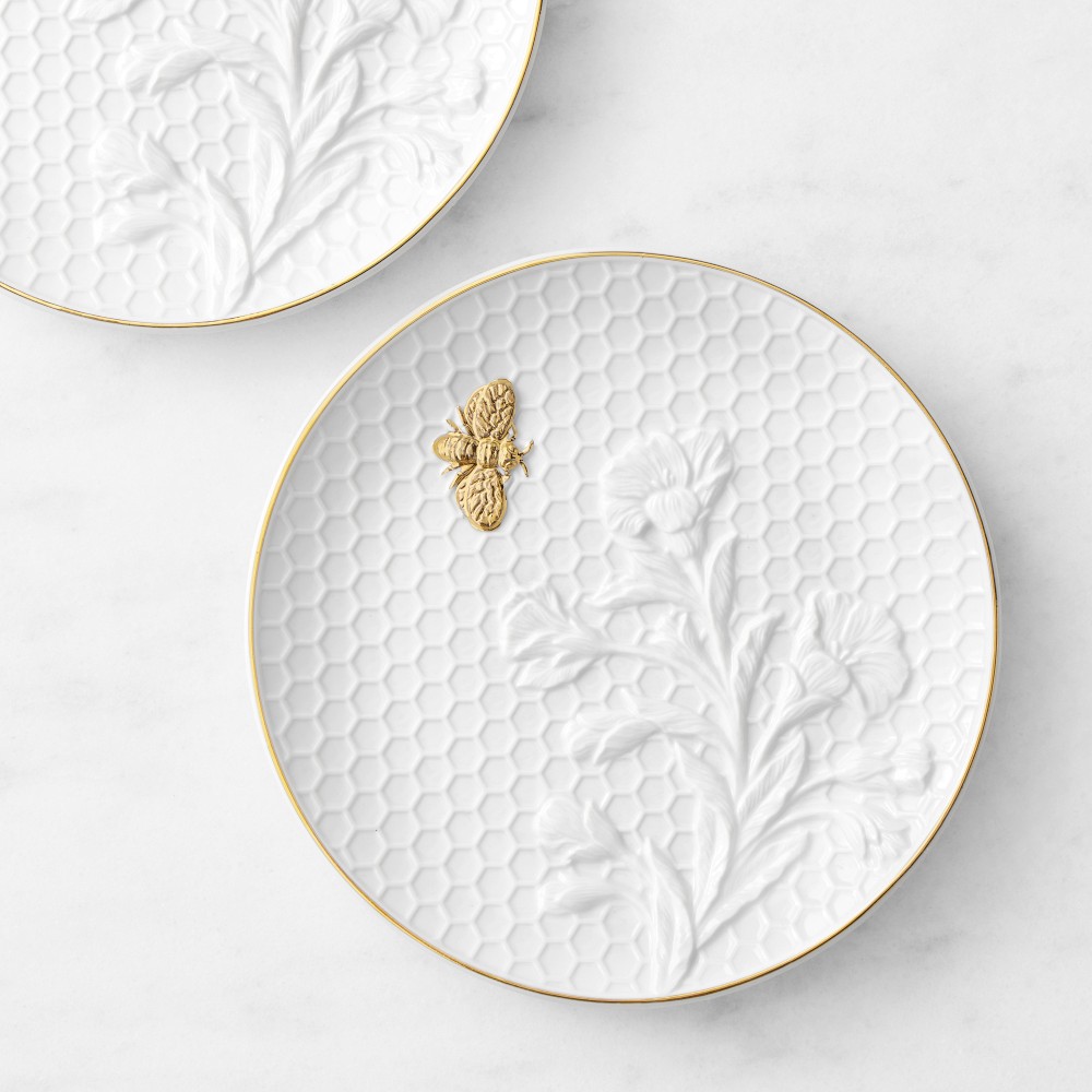 Honeycomb Embossed Appetizer Plates - Set of 4