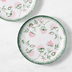 AERIN x Williams Sonoma Feathered Edge Appetizer Plates, Set of 4, Pink