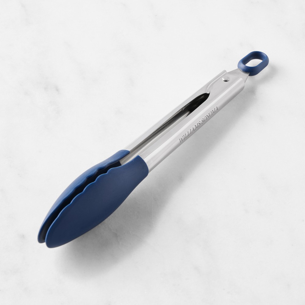Williams Sonoma Stainless-Steel Silicone Locking Tongs - Navy