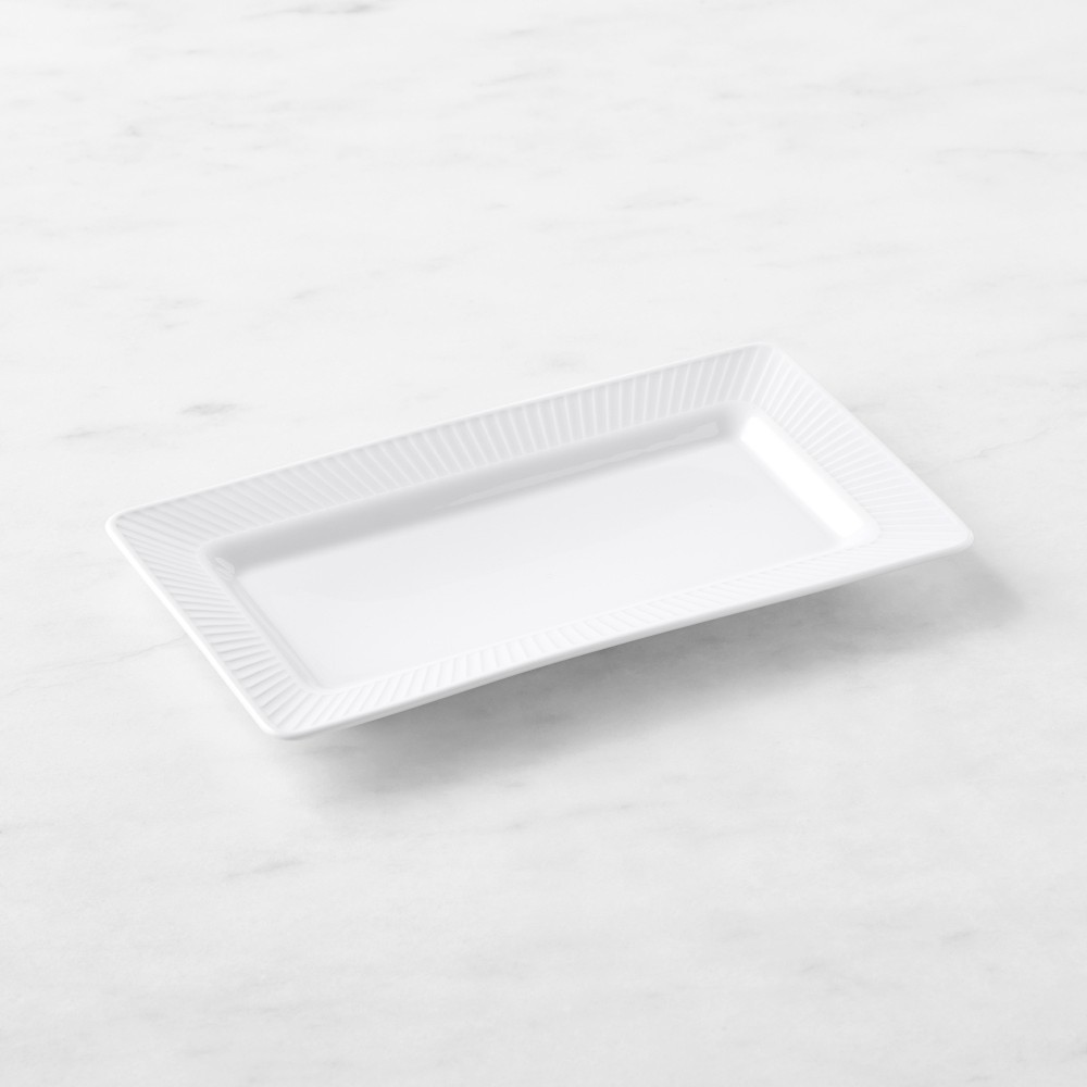 Pillivuyt Plisse Porcelain Rectangular Hors d'Oeuvres Trays - Set of 2