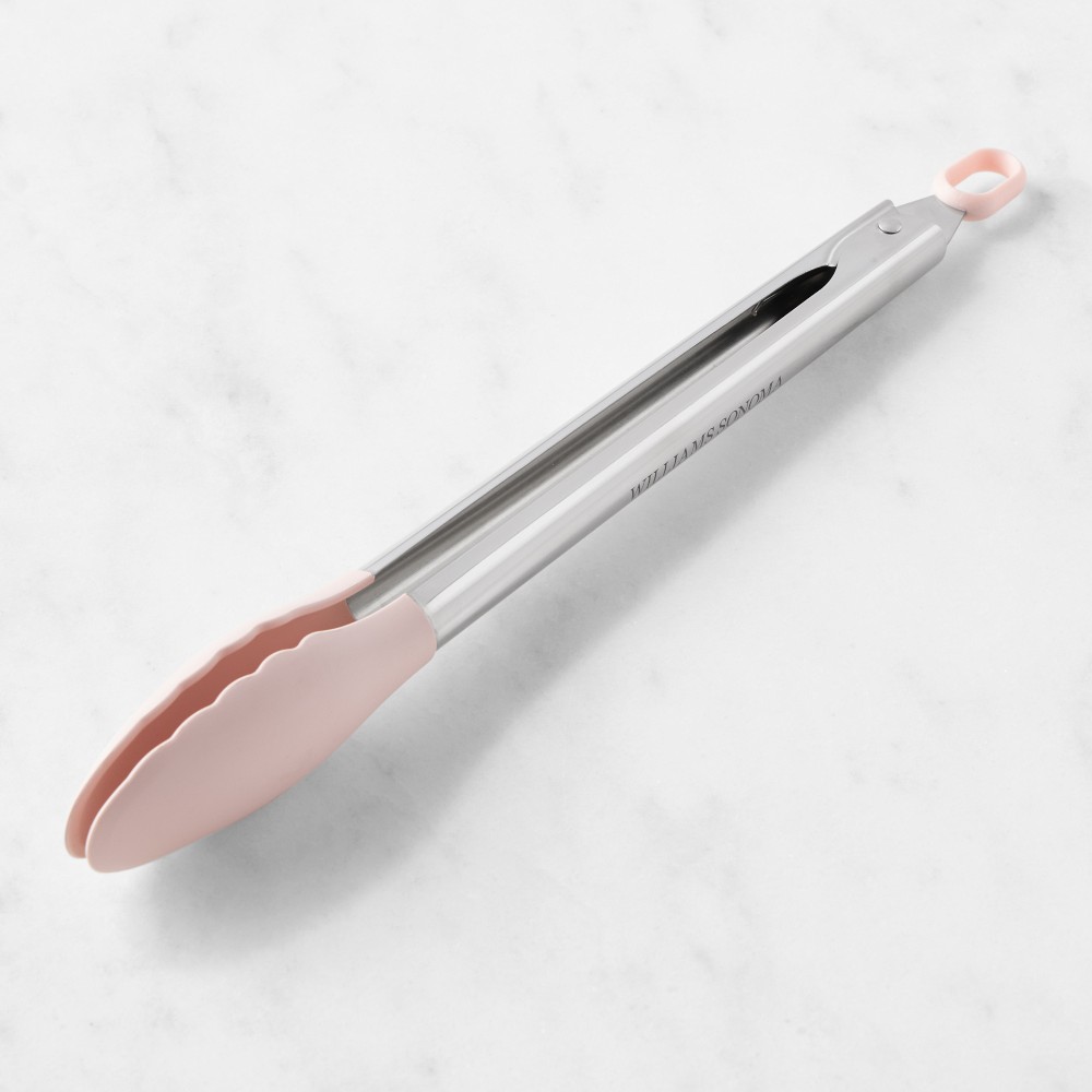 Williams Sonoma Stainless-Steel Silicone Locking Tongs - Dusty Rose 12'