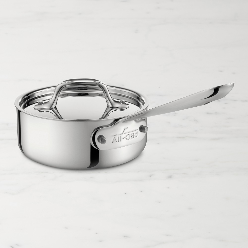 All-Clad D3® Tri-Ply Stainless-Steel Saucepan - 1-Qt.