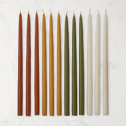 Fall Colored Tiny Taper Candles, Set of 12, Warm