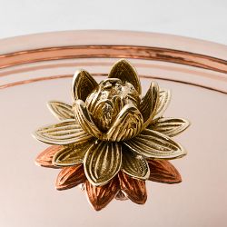 Ruffoni Historia Hammered Copper Au Gratin &amp; Kettle with Lotus Knob Set