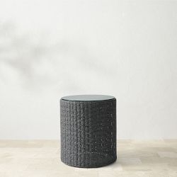 Anders Side Table, All Weather Weave, Black