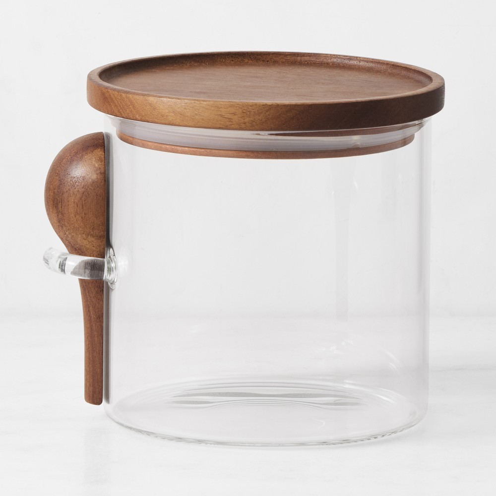 Hold Everything Coffee & Tea Stackable Canisters - Small, Acacia, Walnut Finish
