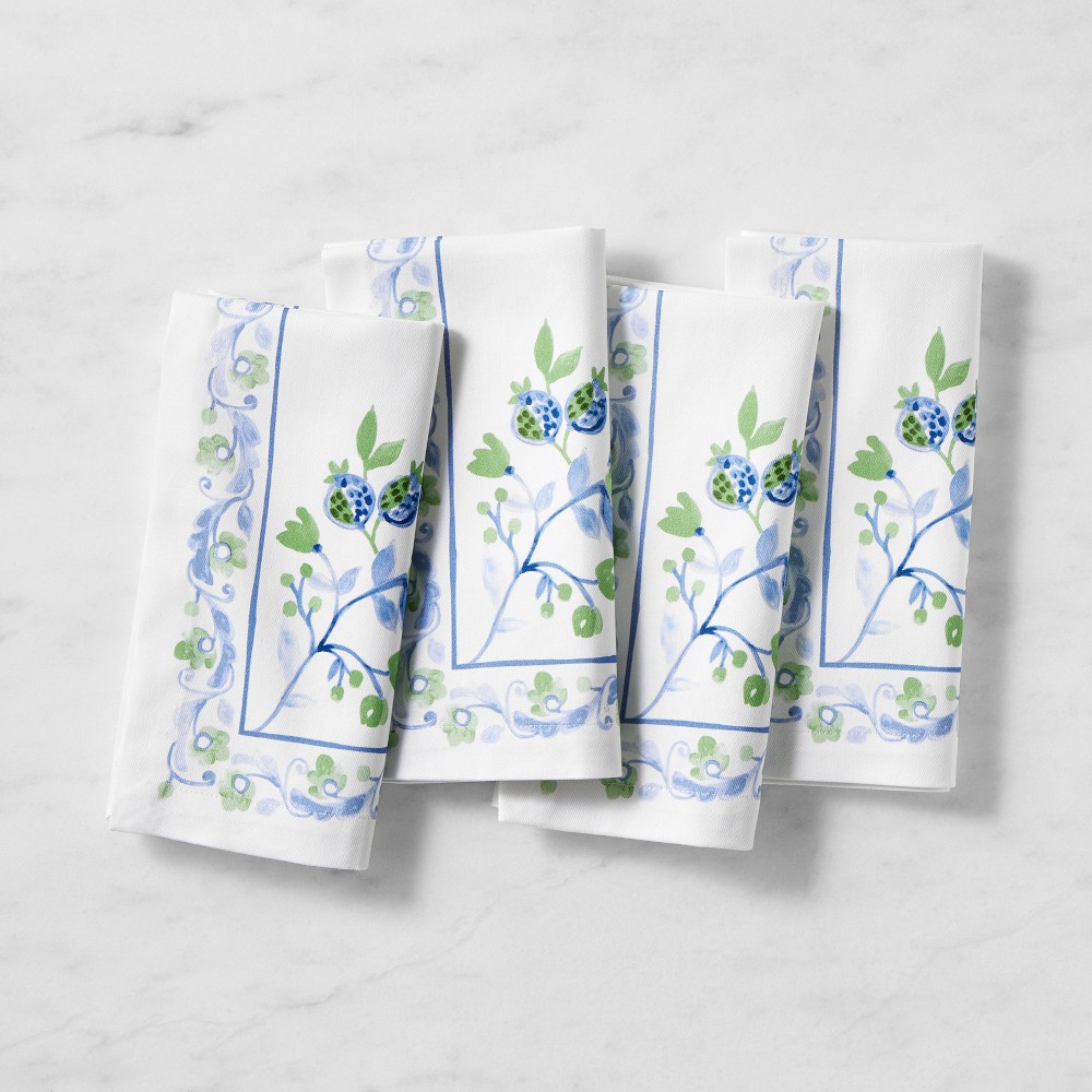 Painted Vine Napkins, Set of 4 - Set of 4, Blue