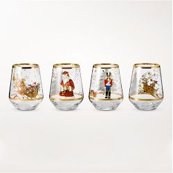 'Twas the Night Before Christmas Nutcracker Stemless Wine Glasses, Set of 4