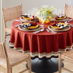 Sicily Red Round Tablecloth, 70"