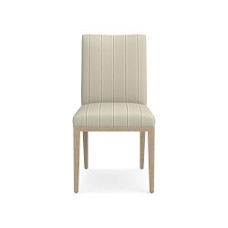 OPEN BOX: Austin Upholstered Dining Side Chair, Performance Textured Stripe, Linen