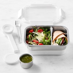 Hold Everything Perfect Lunch Container with Flatware Set and Sauce Container
